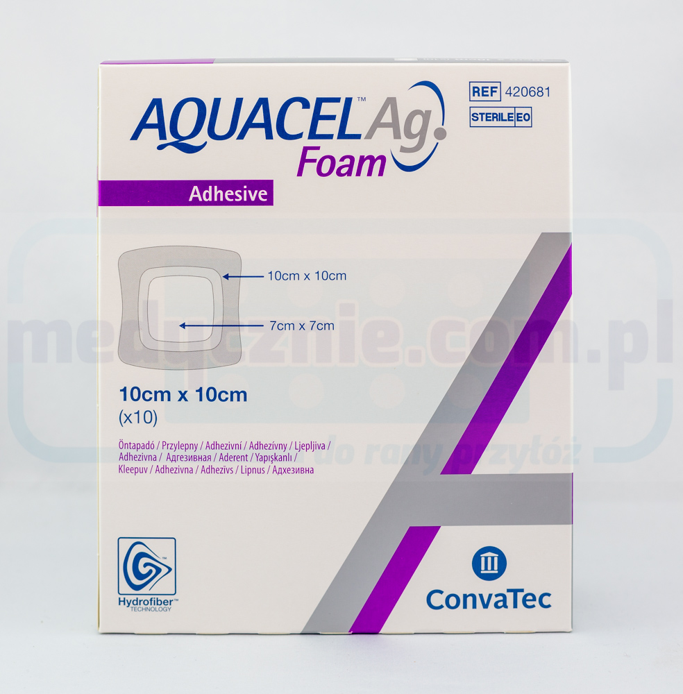 Aquacel Foam Ag Adeziv 10 * 10cm pansament din spumă multistrat 1pc